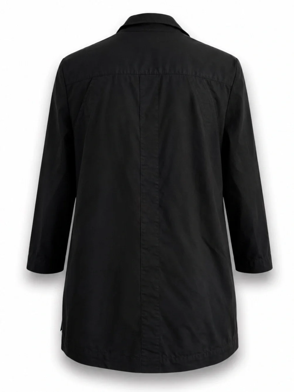 Lafayette 148 New York Black Tunic Blouse Hidden Placket Architectural Top SZ L - Picture 3 of 6